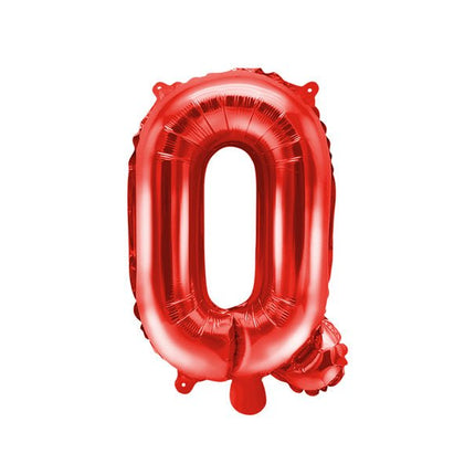 Folie Ballon Letter Q Rood Leeg 35cm van Partydeco koop je bij Partywinkel