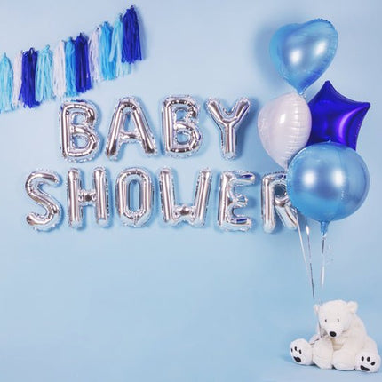 Folie Ballon Letter W Zilver Leeg 35cm van Partydeco koop je bij Partywinkel