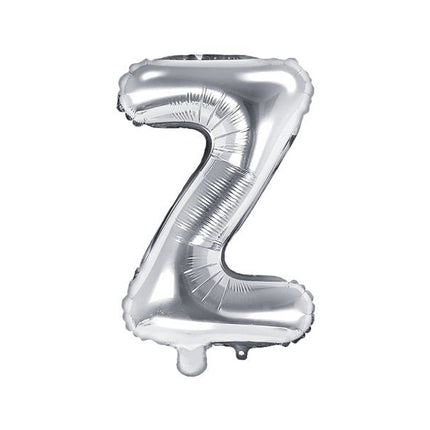 Folie Ballon Letter Z Zilver Leeg 35cm van Partydeco koop je bij Partywinkel
