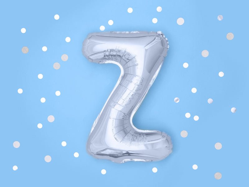 Folie Ballon Letter Z Zilver Leeg 35cm van Partydeco koop je bij Partywinkel