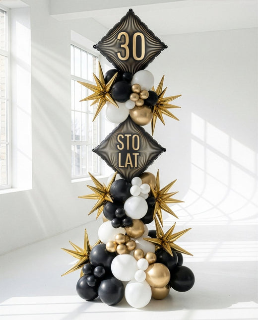 Folie Helium Sto Lat Zwart Goud 46cm Leeg van Partydeco koop je bij Partywinkel