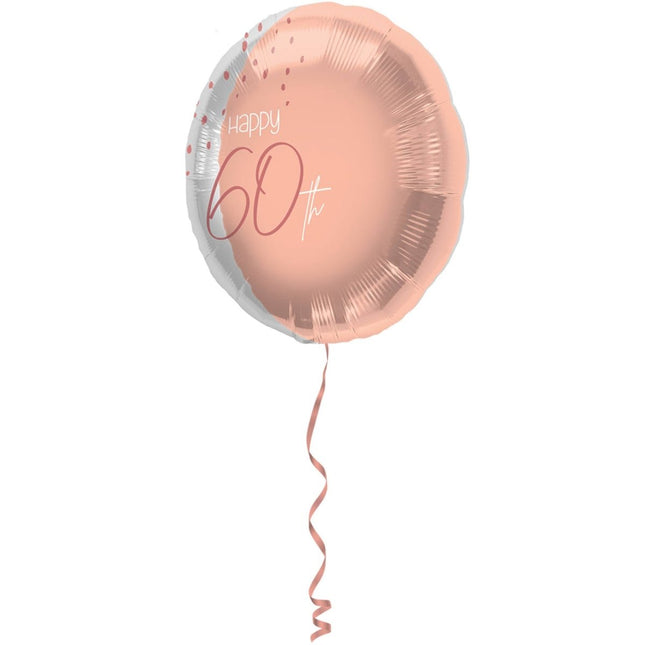 Folieballon Elegant Lush Blush 60 Jaar - 45cm van Folat koop je bij Partywinkel