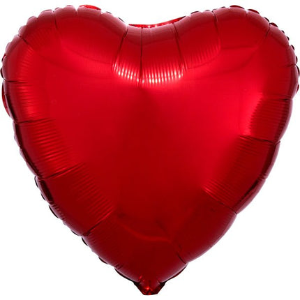Folieballon – Hart – Metallic Rood – 43 cm van Riethmueller koop je bij Partywinkel
