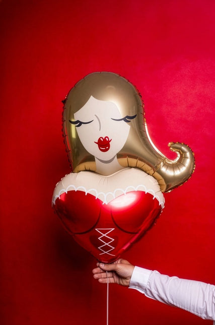 Folieballon Meisje, 57x74,5 cm, mix van Partydeco koop je bij Partywinkel