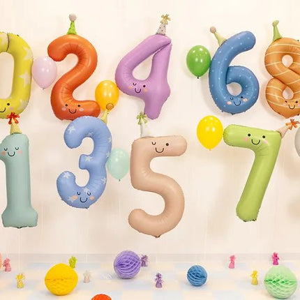 Folieballon met het cijfer "6", 86 cm, blauw van Partydeco koop je bij Partywinkel