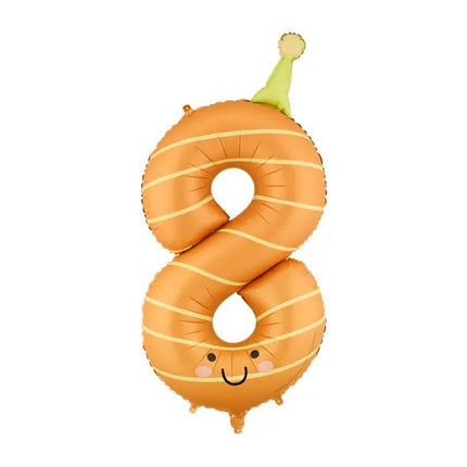 Folieballon met het cijfer "8", 86 cm, oranje van Partydeco koop je bij Partywinkel
