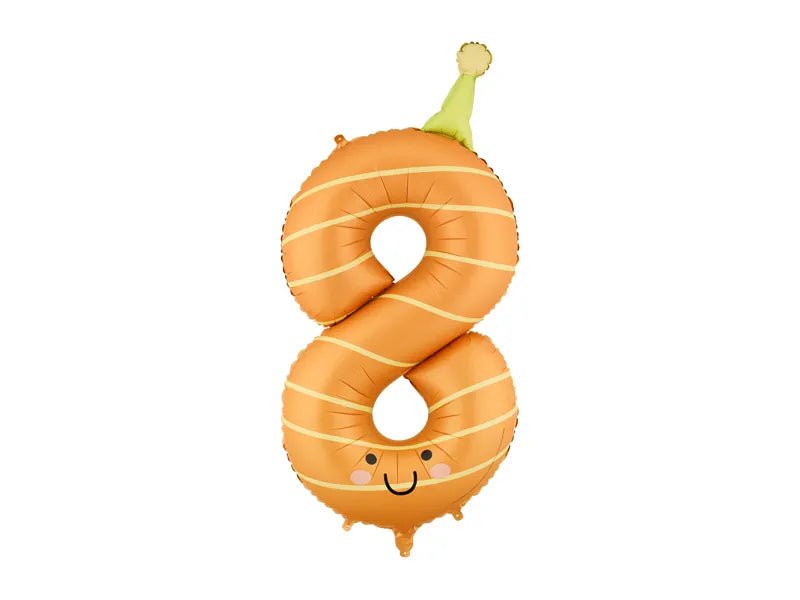 Folieballon met het cijfer "8", 86 cm, oranje van Partydeco koop je bij Partywinkel