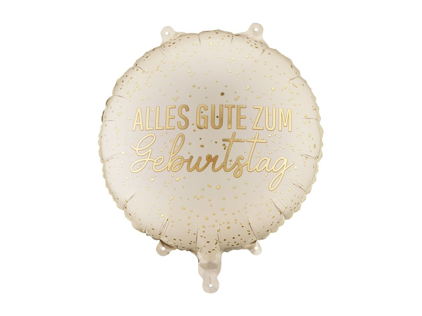 Folieballon rond ‘'Alles Gute Zum Geburtstag’', 35x35 cm, mix van Partydeco koop je bij Partywinkel