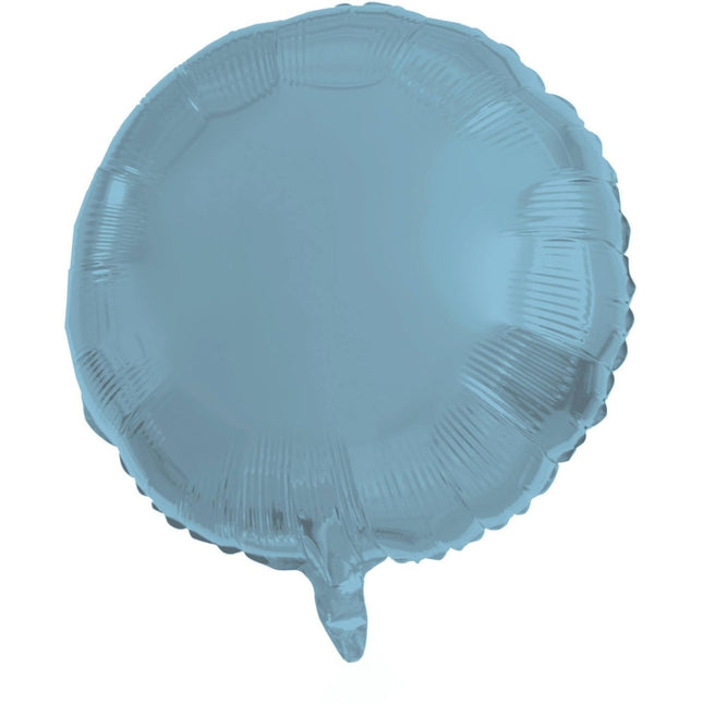 Folieballon Rond Pastel Blauw Metallic Mat - 45 cm van Folat koop je bij Partywinkel