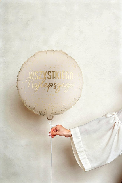 Folieballon rond ‘'Wszystkiego Najlepszego’', 35x35 cm, mix van Partydeco koop je bij Partywinkel