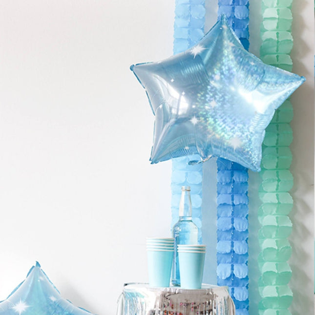 Folieballon Stervormig Galactic Aqua - 45 cm van Folat koop je bij Partywinkel