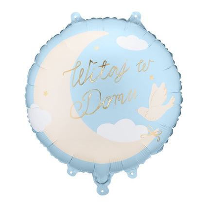 Folieballon ‘Welkom thuis’, 35 x 35 cm, lichtblauw van Partydeco koop je bij Partywinkel