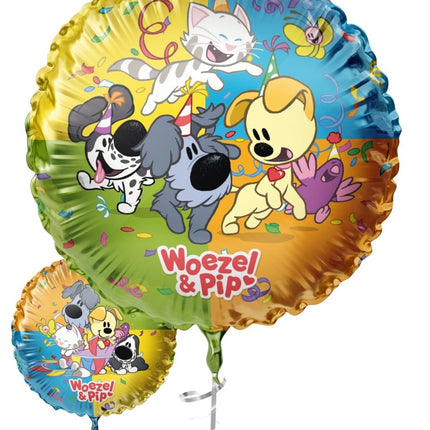 Folieballon Woezel & Pip 45cm Leeg van Haza Witbaard koop je bij Partywinkel