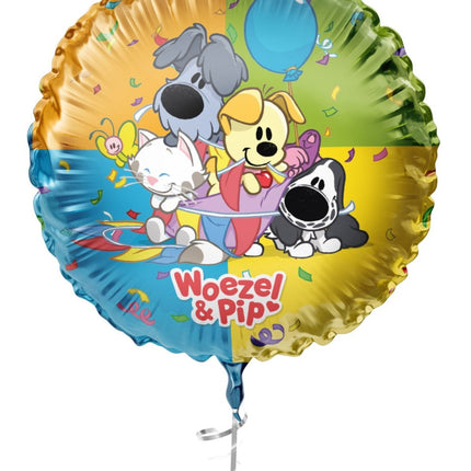 Folieballon Woezel & Pip 45cm Leeg van Haza Witbaard koop je bij Partywinkel
