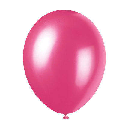 Fuchsia Ballonnen Glans Latex 30cm 10st van Unique koop je bij Partywinkel