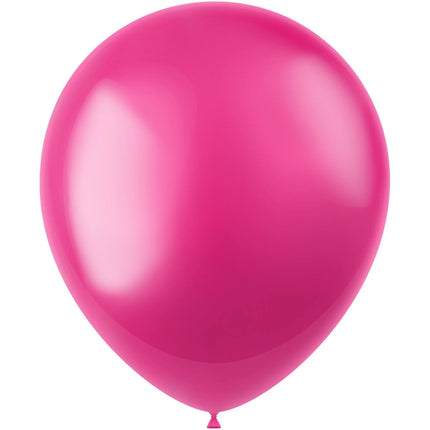 Fuchsia Ballonnen Metallic Fuchsia Pink 33cm 10st van Folat koop je bij Partywinkel