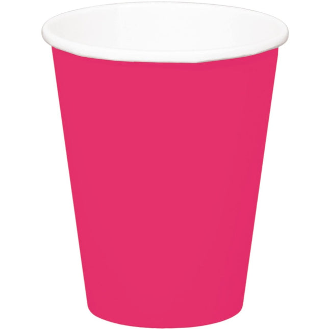 Fuchsia Bekers Karton 350ml 8st van Folat koop je bij Partywinkel