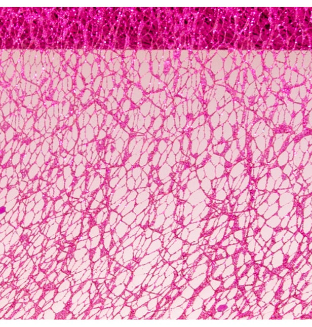 FUCHSIA GLITZERNDES TISCHBAND 10CM X 5M