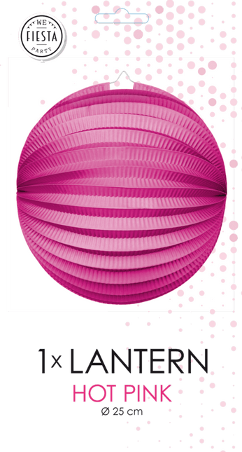 Fuchsia Lampion 25cm van WeFiesta koop je bij Partywinkel