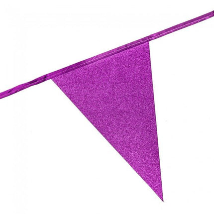 Fuchsia Vlaggenlijn Glitter 6m van WeFiesta koop je bij Partywinkel