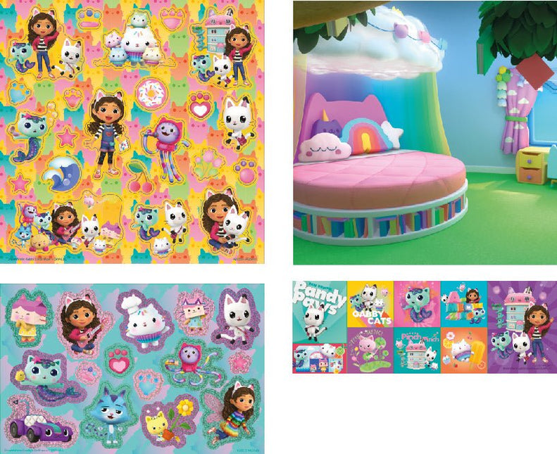 Gabby'S Dollhouse Stickers 3st - Partywinkel - 8714274420335