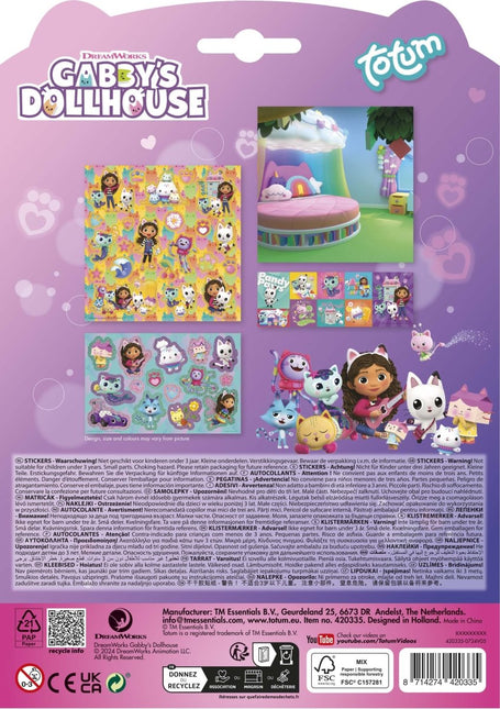 Gabby'S Dollhouse Stickers 3st - Partywinkel - 8714274420335