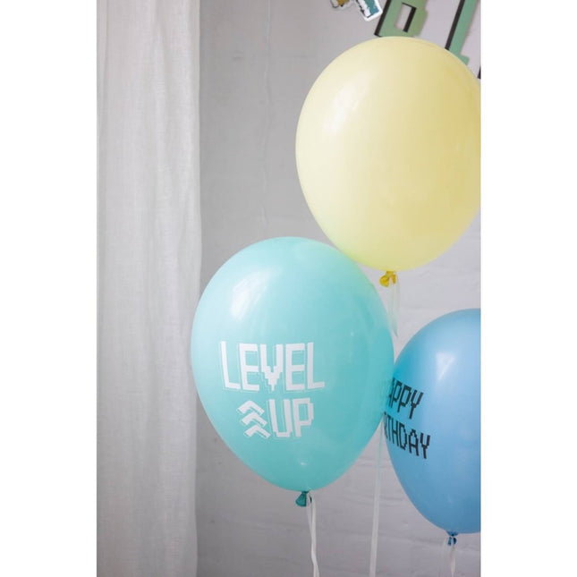 Gaming Party Ballonnen Happy Birthday 33cm 6st - Partywinkel - 8714572249706
