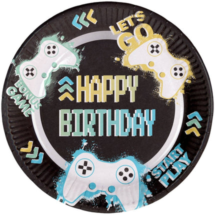 Gaming Party Borden Happy Birthday 32cm 8st van Folat koop je bij Partywinkel