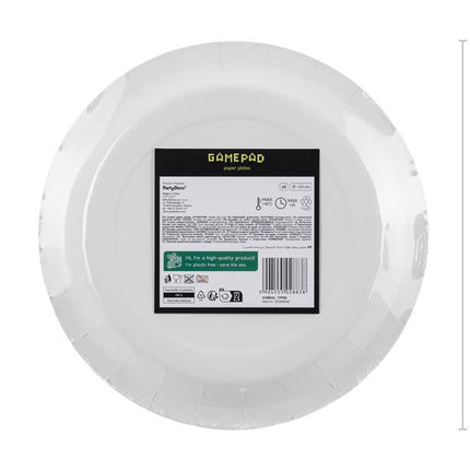 Gaming Party Borden Zwart Geel 23cm 6st van Partydeco koop je bij Partywinkel