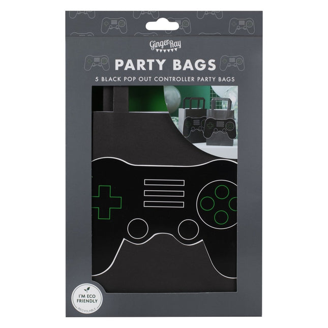 Gaming Party Uitdeeltasjes 20cm 5st van Ginger Ray koop je bij Partywinkel