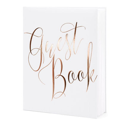 Gastenboek Rose Gouden Letters 24,5cm van Partydeco koop je bij Partywinkel