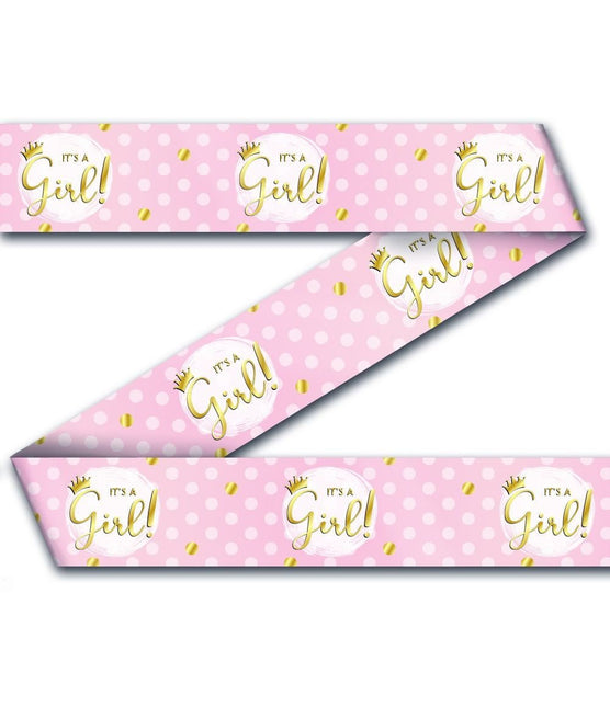 Geboorte Afzetlint Hoera Een Meisje! 12m van Paper Dreams koop je bij Partywinkel