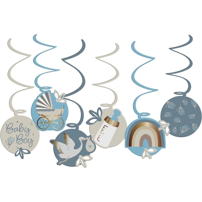 Geboorte Hangdecoratie Babyboy 6st van Folat koop je bij Partywinkel