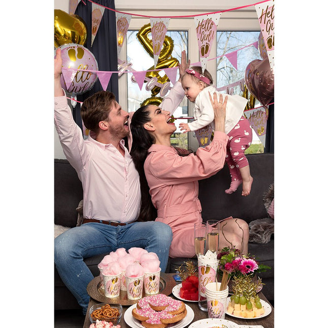 Geboorte Letterslinger Hello Girl! 1,43m van Boland koop je bij Partywinkel