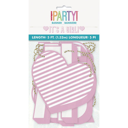 Geboorte Letterslinger It's A Girl 1,58m van Unique koop je bij Partywinkel