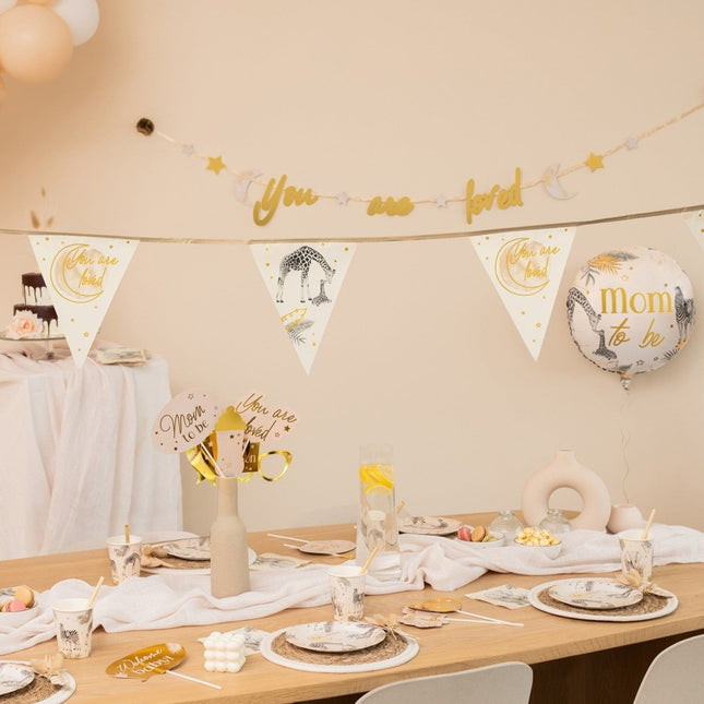Geboorte Letterslinger Safari 2,5m van Haza Witbaard koop je bij Partywinkel