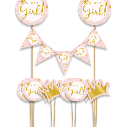 Geboorte Taarttopper Meisje 30cm - Partywinkel - 8716764241055