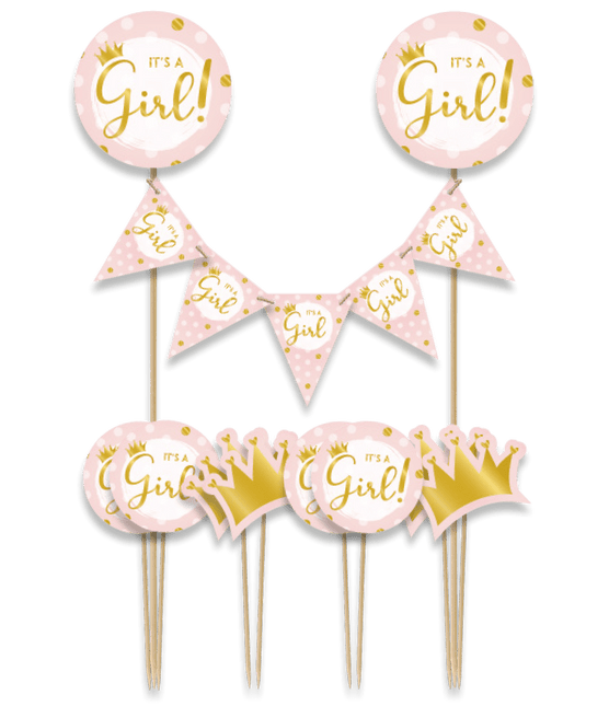 Geboorte Taarttopper Meisje 30cm - Partywinkel - 8716764241055