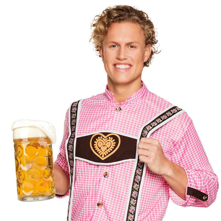 Geel Witte Bierpul Glas Xxl van Boland koop je bij Partywinkel