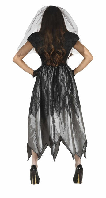 Geesten Bruid Halloween Kostuum Dames Zwart van Fiestas Guirca koop je bij Partywinkel