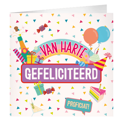 Gefeliciteerd Wenskaart 23cm - Partywinkel - 8716764239281