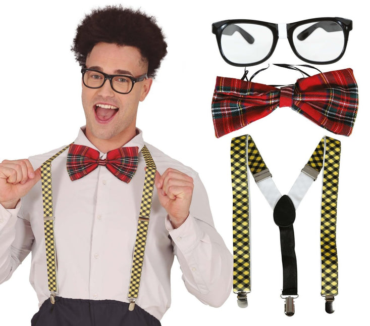 Gekleurde Accessoireset Nerd 3 delig - Partywinkel - 8434077163757