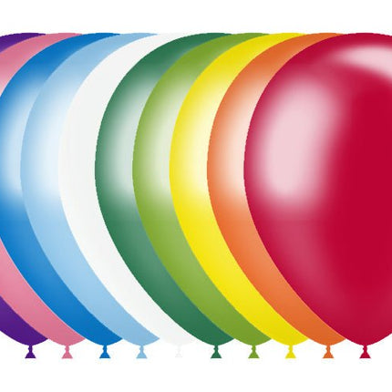 Gekleurde Ballonnen Metallic 25cm 50st - Partywinkel - 8436540863713