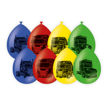Gekleurde Ballonnen Trucks 30cm - Partywinkel - 8716764237751