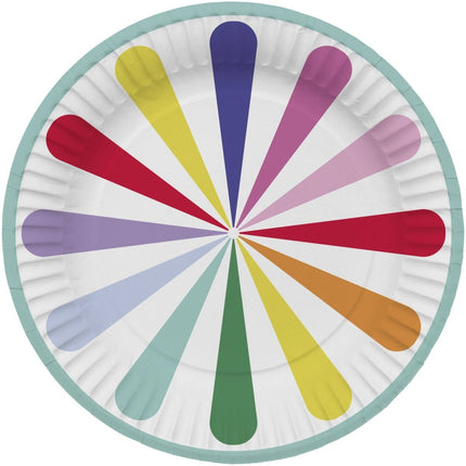 Gekleurde Borden 23cm 8st van Folat koop je bij Partywinkel