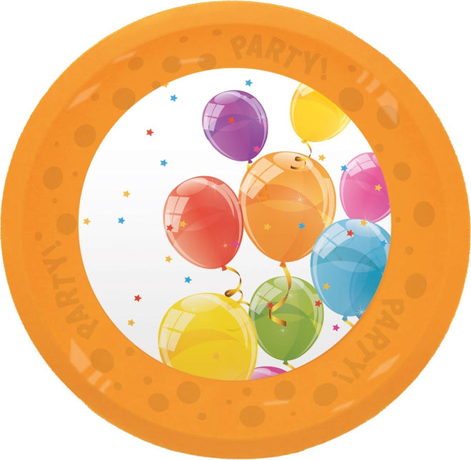 Gekleurde Borden Ballonnen Herbruikbaar 21cm 4st - Partywinkel - 5201184967478