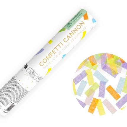 Gekleurde Confetti Kanon Pastel 20cm van Partydeco koop je bij Partywinkel