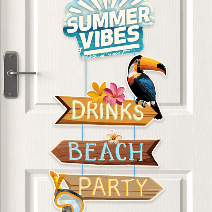 Gekleurde Deurbord Summer Vibes 60cm van Paper Dreams koop je bij Partywinkel