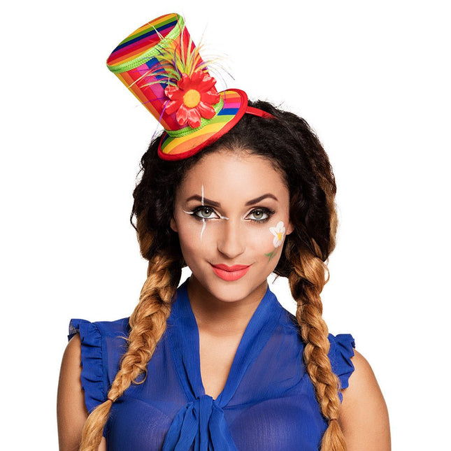Gekleurde Haarband Clownshoed van Boland koop je bij Partywinkel
