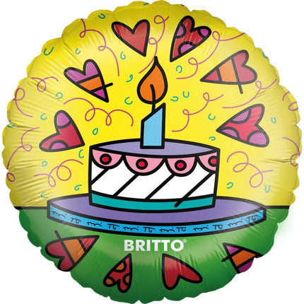 Gekleurde Helium Ballon Britto Taart Leeg 45cm van VDV Benefit koop je bij Partywinkel